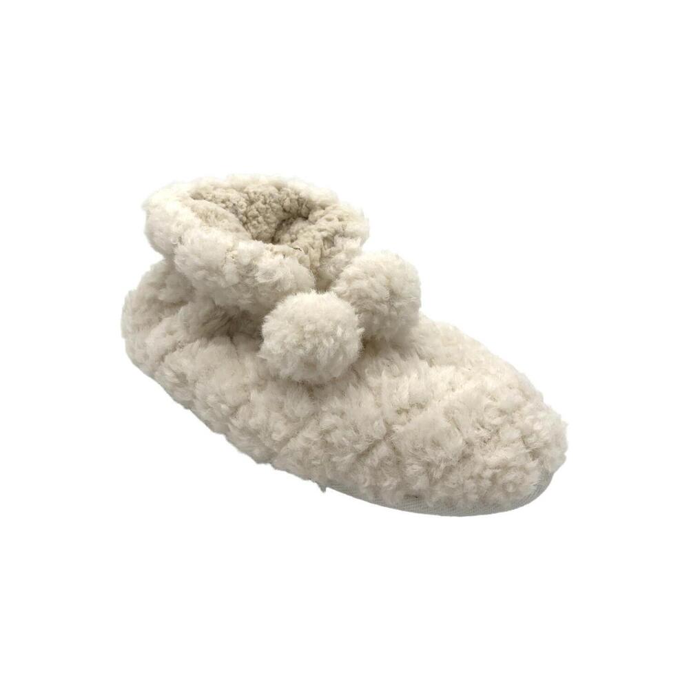 GaaHuu Women's Quilted Teddy Bear Slippers Beige - Medium